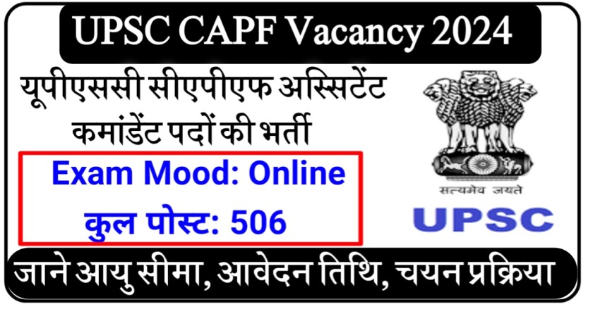 UPSC CAPF Vacancy 2024