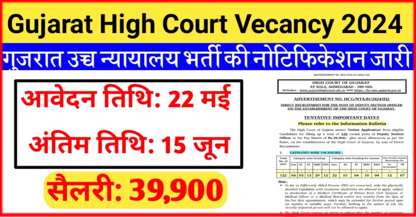 Gujarat High Court Vacancy 2024